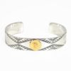 ラリースミス(LARRY SMITH) EAGLE HEAD STAMPED BRACELET (18K GOLD ACCENT, RUG PATTERN) バングル ブレスレット シルバーアクセサリー BR-0120