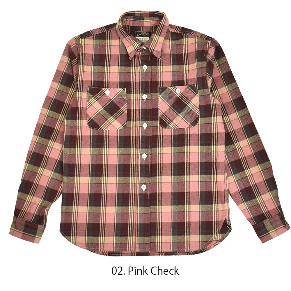 コリンボ (COLIMBO) CROW DOG FLANNEL SHIRT クロゥドッグ フランネルシャツ 長袖チェックネルシャツ ZZ-0311 02.Pink Check