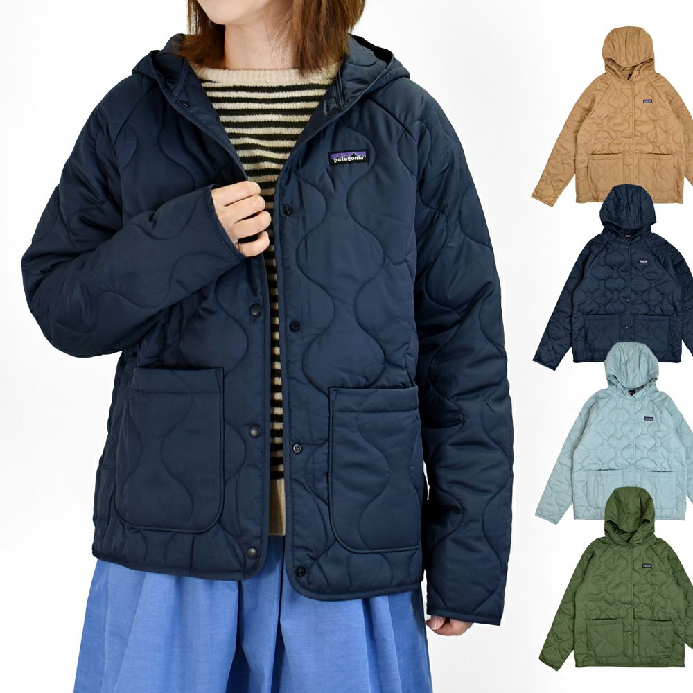 Patagonia ブラック キルティングジャケット Lサイズ フード付き 
