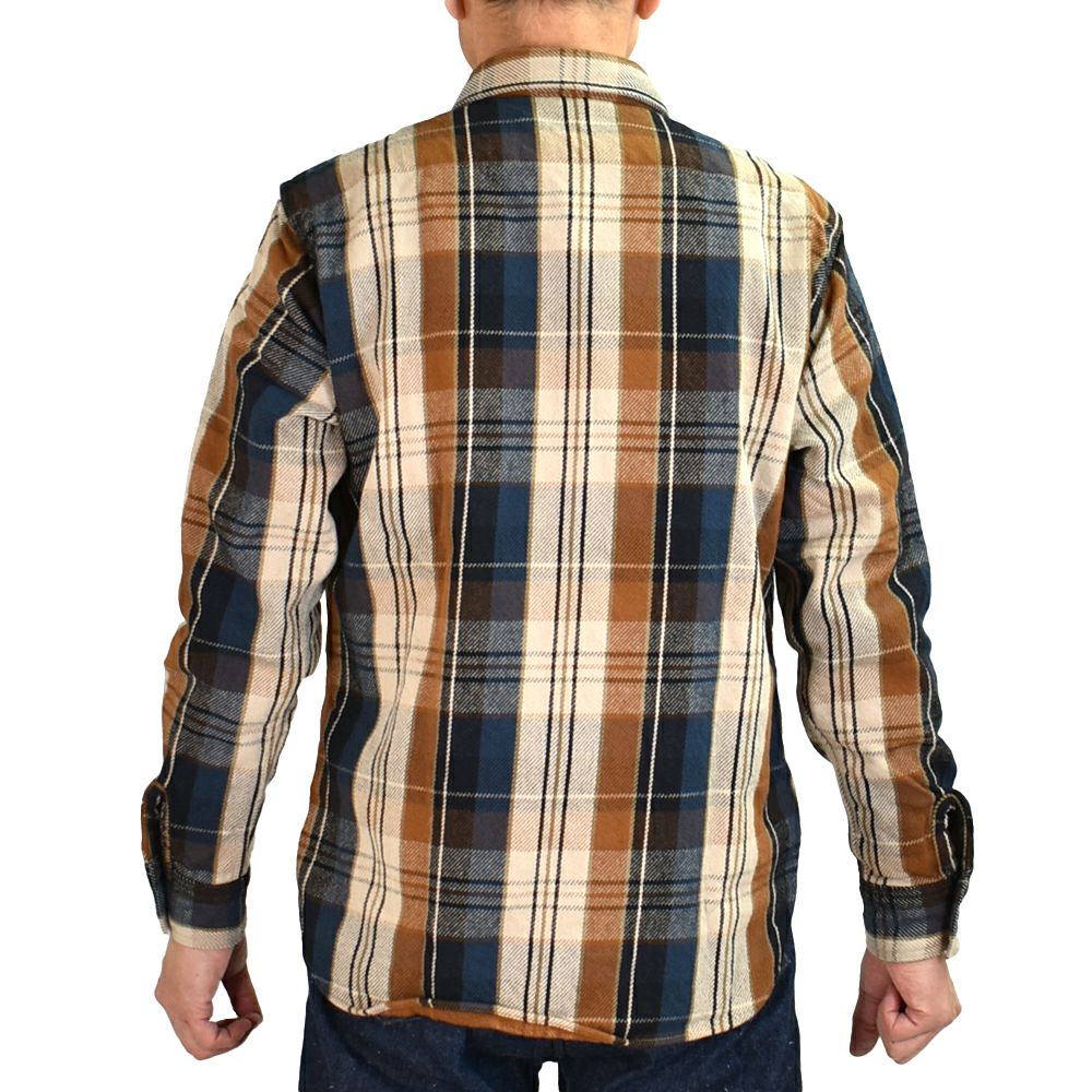 デラックスウエア (DELUXEWARE) ORANGE CHECK 長袖チェックネルシャツ HV-53