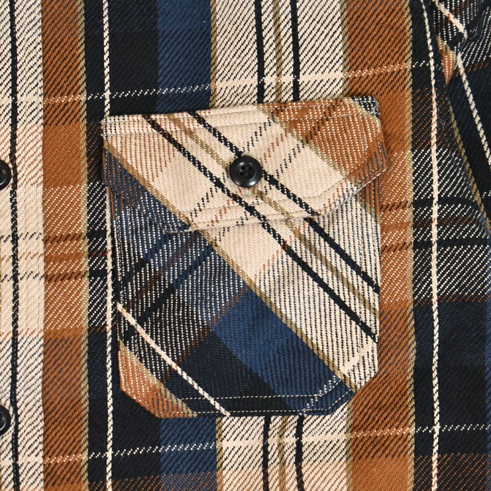 デラックスウエア (DELUXEWARE) ORANGE CHECK 長袖チェックネルシャツ HV-53