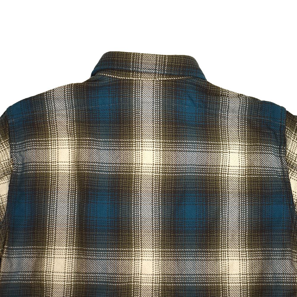 デラックスウエア (DELUXEWARE) BLUE OMBRE SHIRT 長袖チェックネルシャツ HV-54