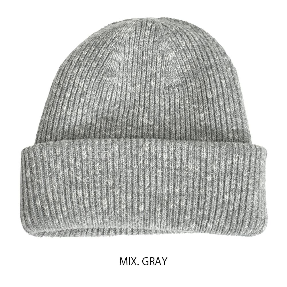デラックスウエア(DELUXEWARE) KNIT CAP 帽子 コットンニット帽 ニットキャップ ビーニー DLC-005 MIX.GRAY