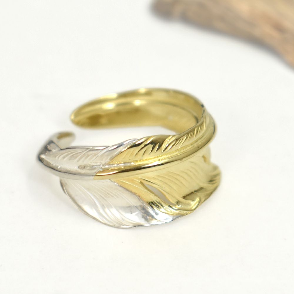 ラリースミス (LARRY SMITH) KAZEKIRI FEATHER RING No. 33 (18K GOLD 