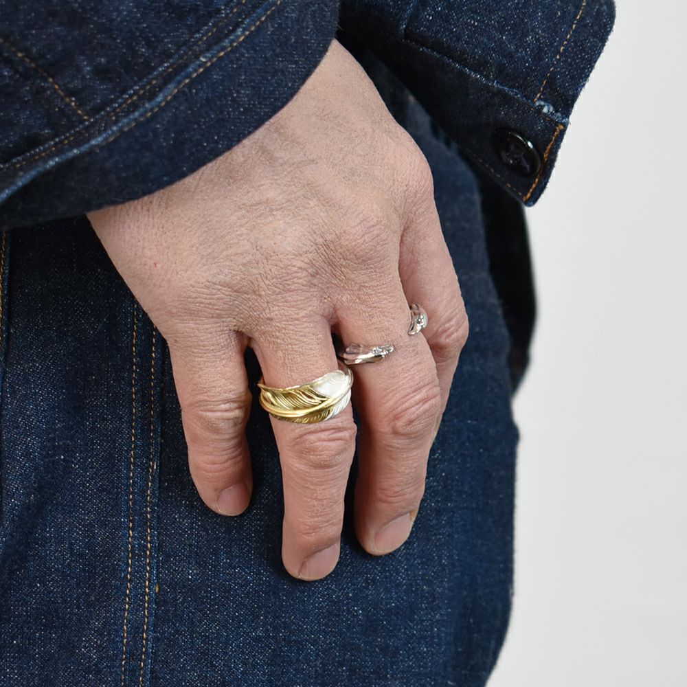 ラリースミス (LARRY SMITH) KAZEKIRI FEATHER RING No. 33 (18K GOLD 
