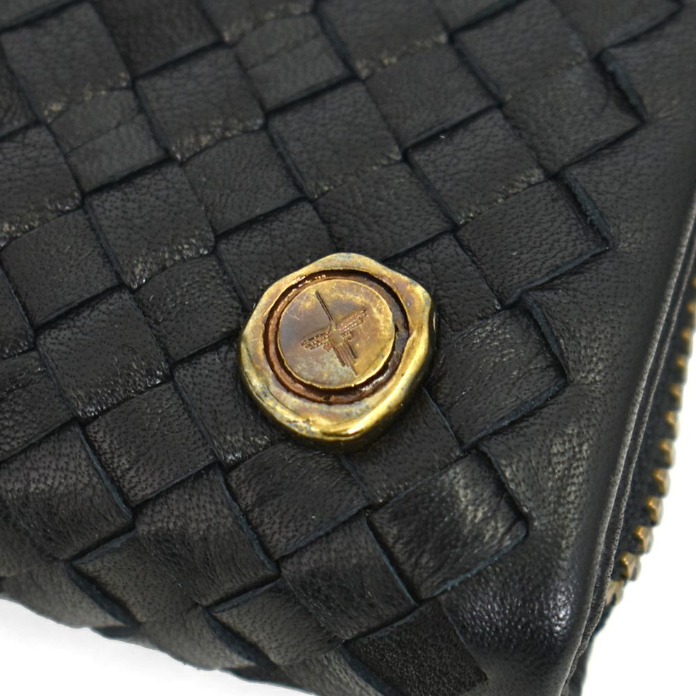 アインソフ (Ain Soph) メッシュラウンドファスナー長財布 革財布 黒 DA1603-CNP