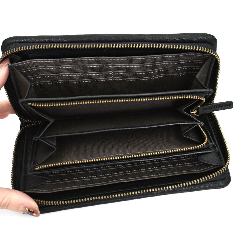 アインソフ (Ain Soph) メッシュラウンドファスナー長財布 革