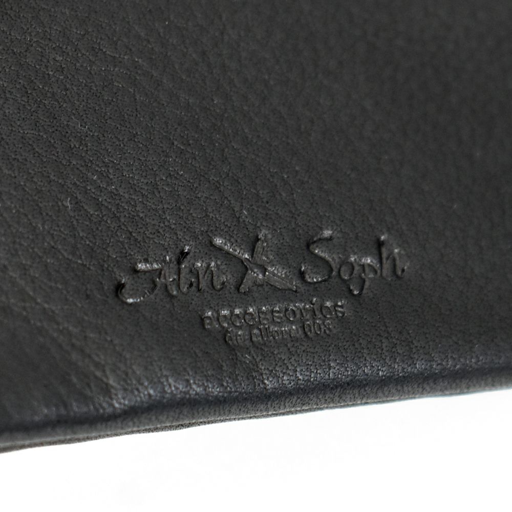 アインソフ (Ain Soph) メッシュ 二つ折り財布 革財布 黒 ギフト (242010) DA1604-CNP