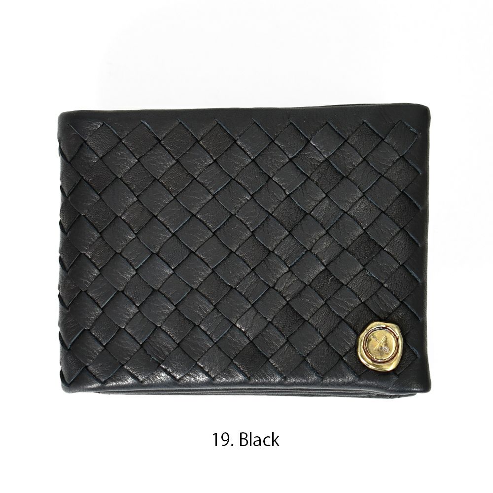 アインソフ (Ain Soph) メッシュ 二つ折り財布 革財布 黒 ギフト (242010) DA1604-CNP 19.Black