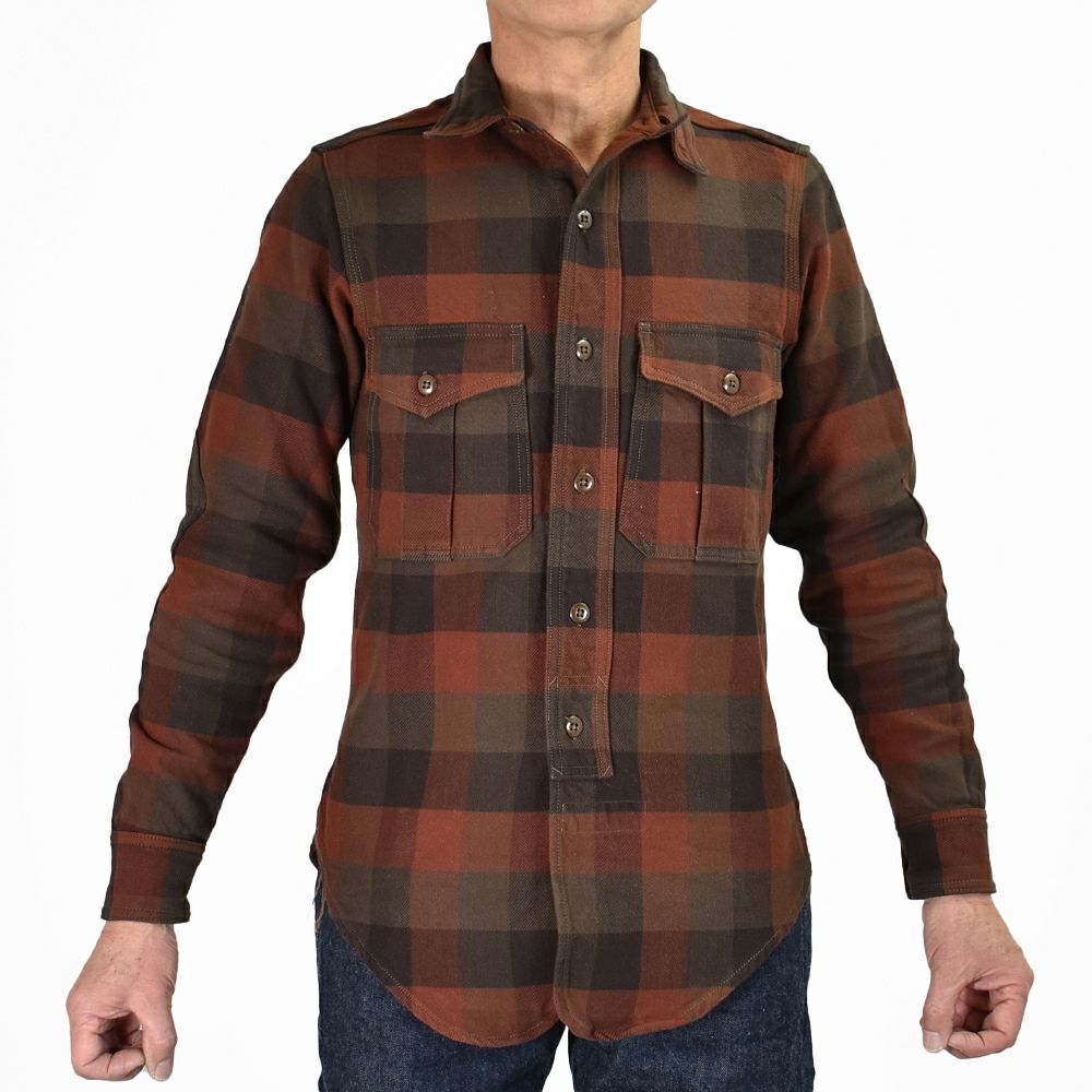 フリーホイーラーズ (FREEWHEELERS) -BaldyGus- MECHANIC SHIRT 1930s STYLE WORK CLOTHING 長袖チェックネルシャツ 2433006