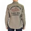 フリーホイーラーズ (FREEWHEELERS) -BONNEVILLE OFFICIAL FUELING STATION- Gemsa 1930s STYLE WORK CLOTHING 長袖プリントワークシャツ 2433003