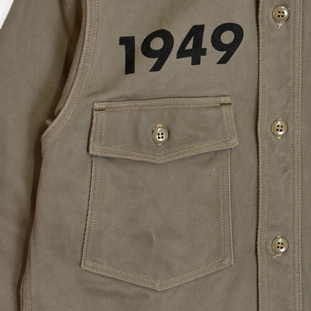 フリーホイーラーズ (FREEWHEELERS) -BONNEVILLE OFFICIAL FUELING STATION- Gemsa 1930s STYLE WORK CLOTHING 長袖プリントワークシャツ 2433003