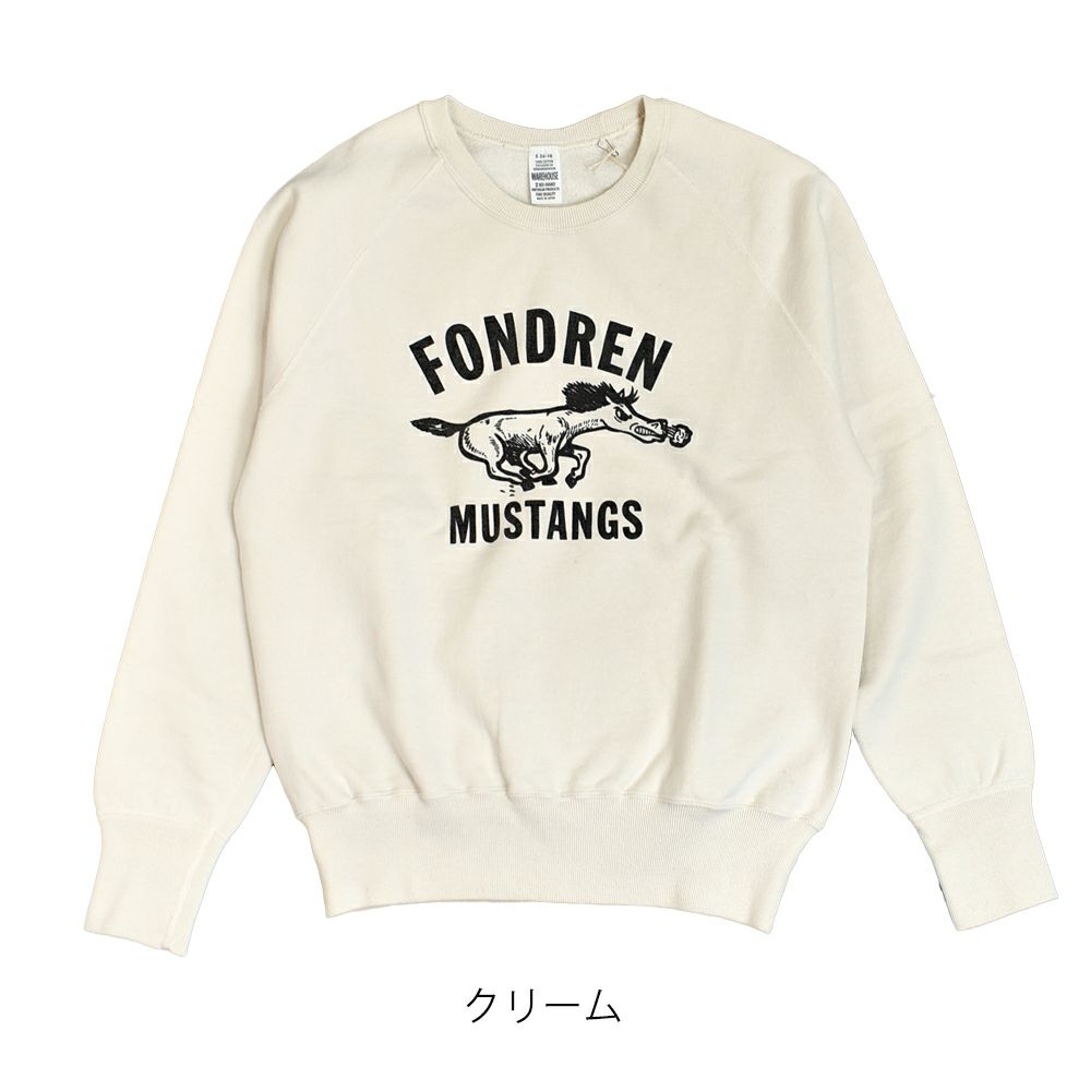 ウエアハウス (WAREHOUSE) Lot 461 FONDREN 長袖プリントトレーナー スウェットシャツ 461 クリーム