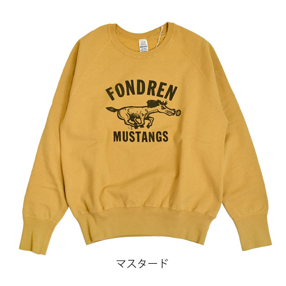 ウエアハウス (WAREHOUSE) Lot 461 FONDREN 長袖プリントトレーナー スウェットシャツ 461 マスタード