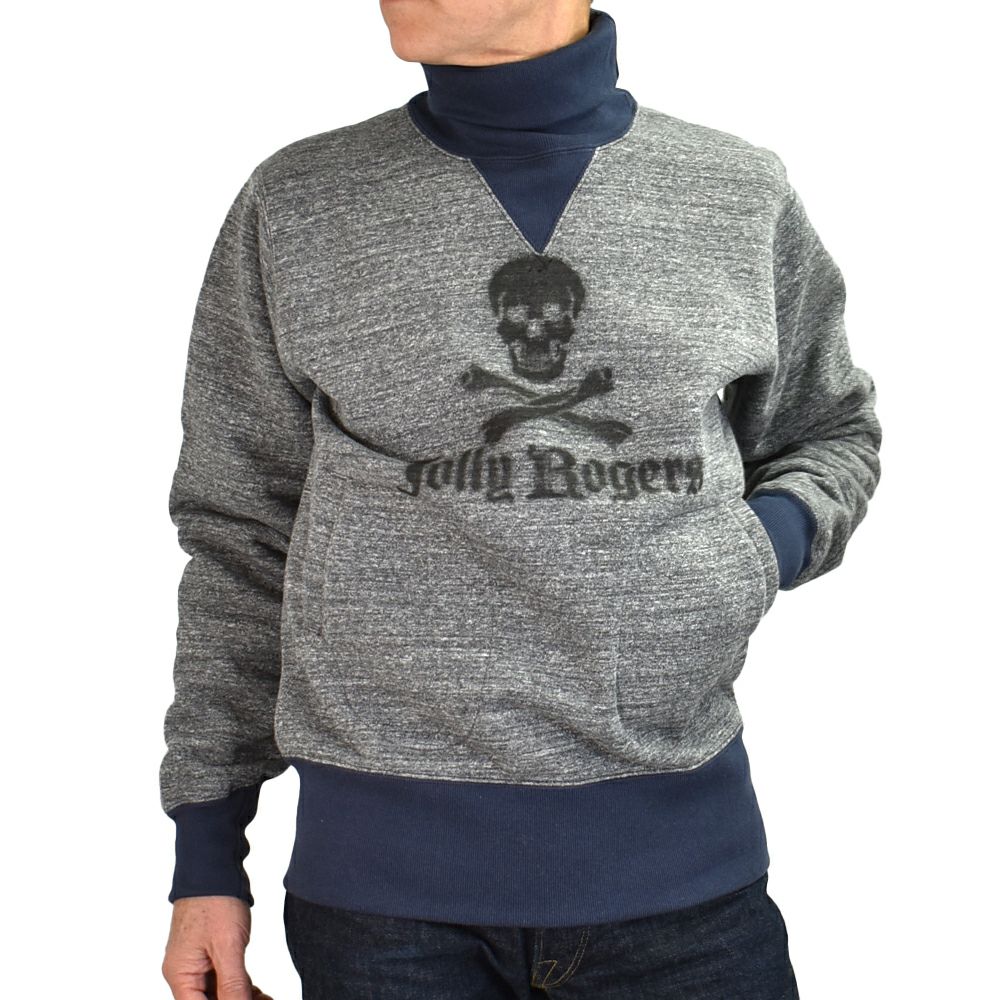 フリーホイーラーズ (FREEWHEELERS) -U.S.NAVY VF-17 Jolly Rogers- TURTLE NECK SWEAT SHIRT 1920~1930s STYLE SWEAT SHIRT タートルネックスウェットシャツ 長袖トレーナー 2434012