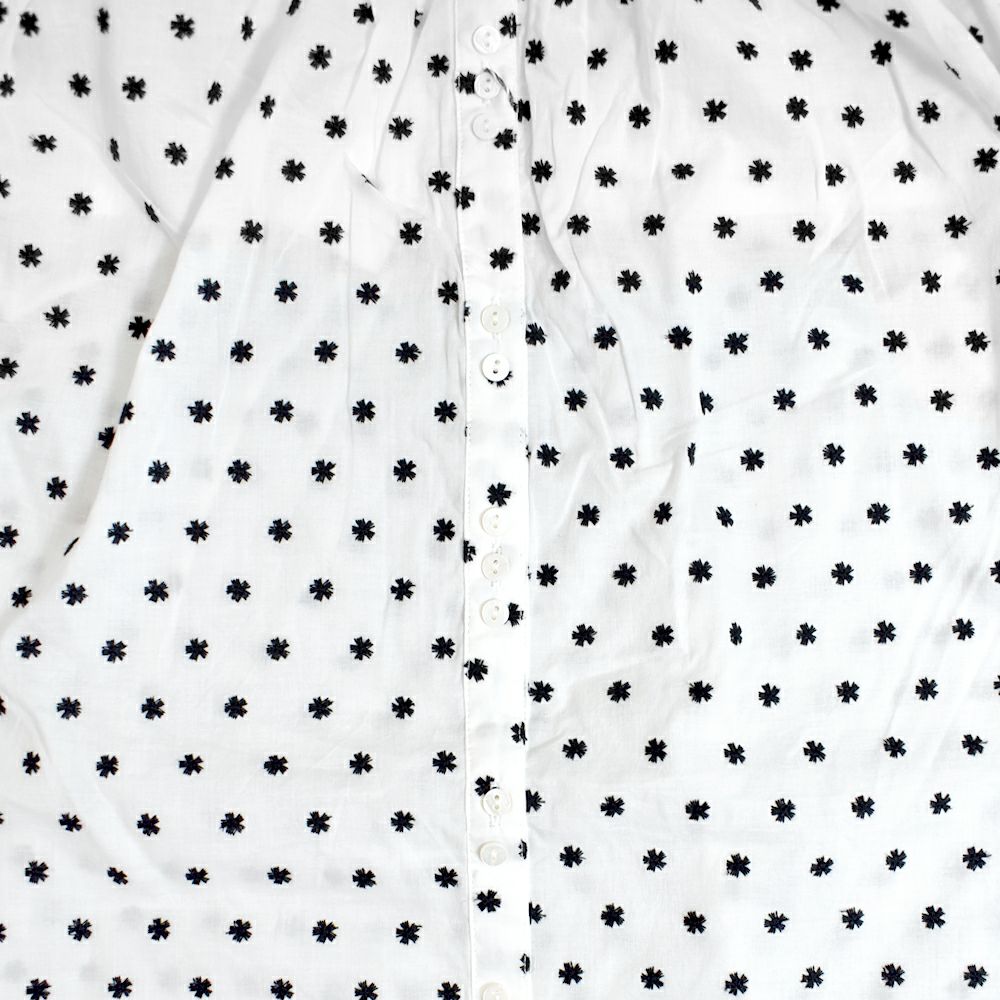 ポンデシャロン (PONT DE CHALONS) 刺&#32353;バンドカラーBL 小花モチーフ 刺繍 ブラウス シャツ 22480311