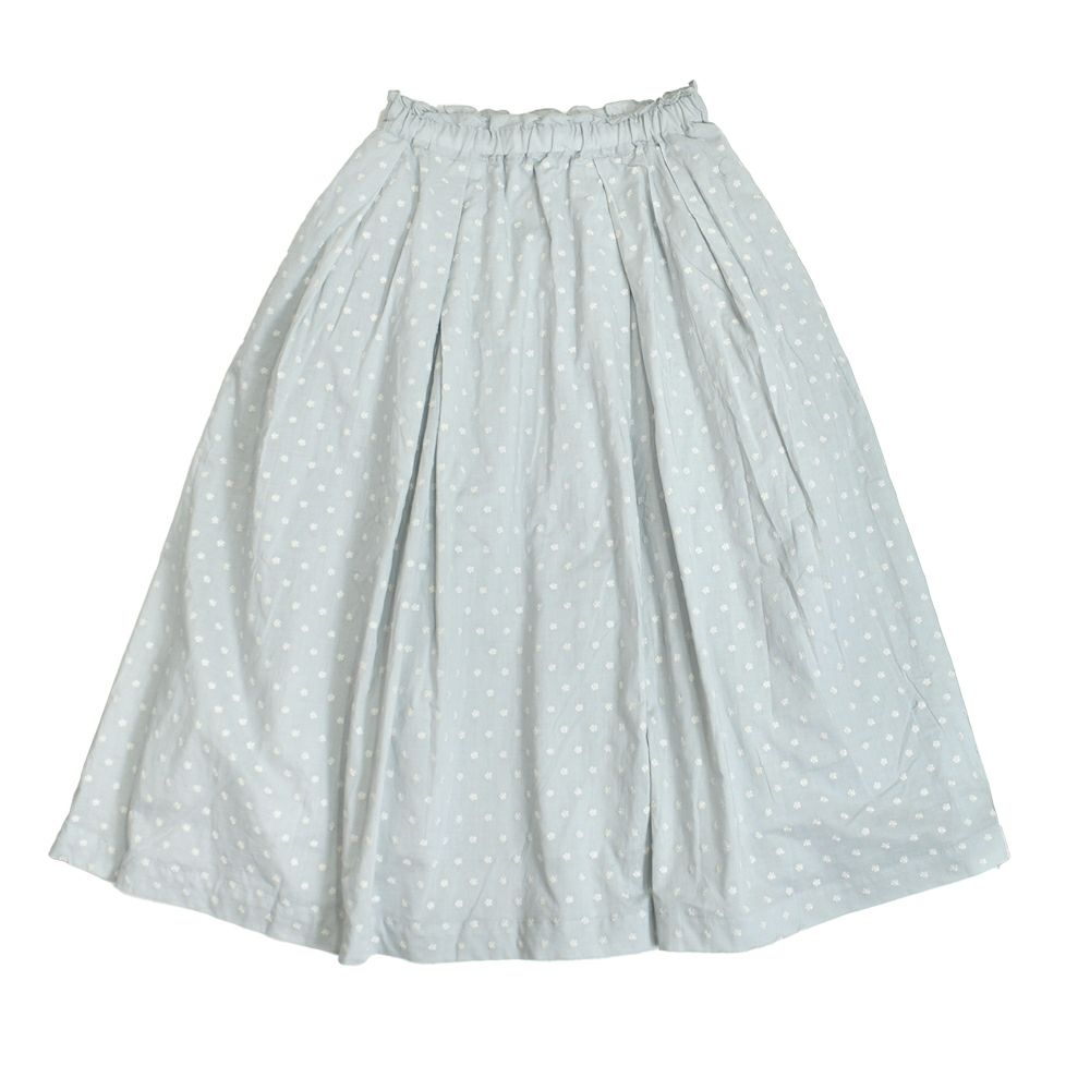 ポンデシャロン (PONT DE CHALONS) 刺繍タックギャザースカート 小花モチーフ コットンの裏地付き 22480327 15.グレー