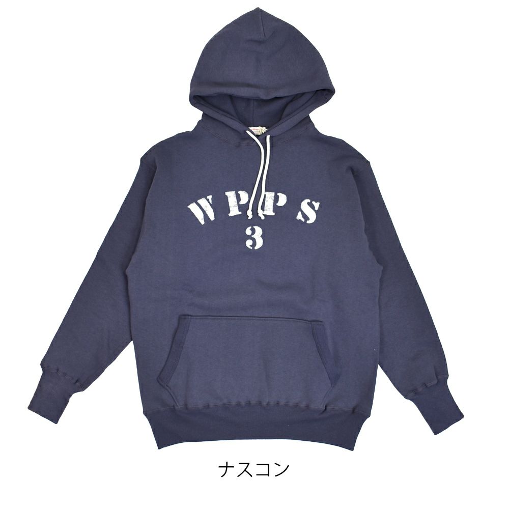 ウエアハウス (WAREHOUSE) Lot 450 2本針フード WPPS 長袖プリントスウェットパーカー 450 ナスコン