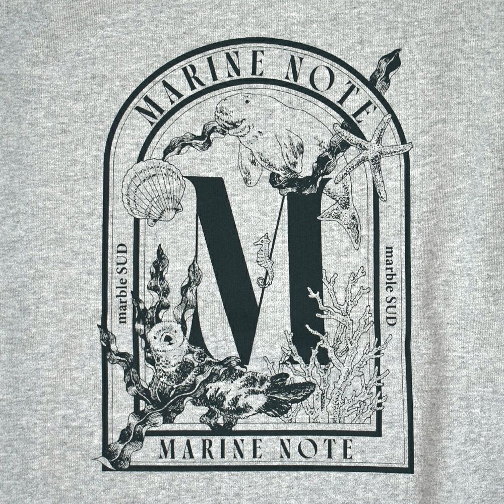 マーブルシュッド (marble SUD) MARINE NOTE SWEAT 長袖プリントスウェットシャツ トレーナー 01FS003107
