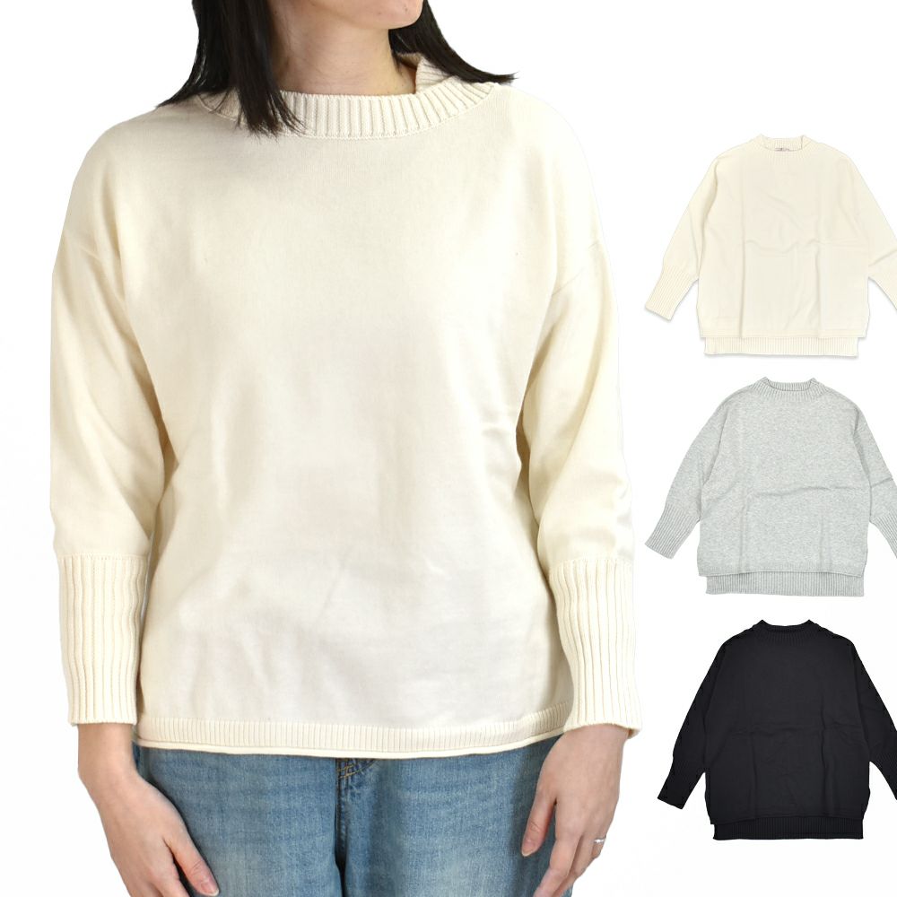 マオメイド (MAOMADE) 着回し力 バツグン 異ゲージリブ プルオーバー 長袖コットンニット 511105