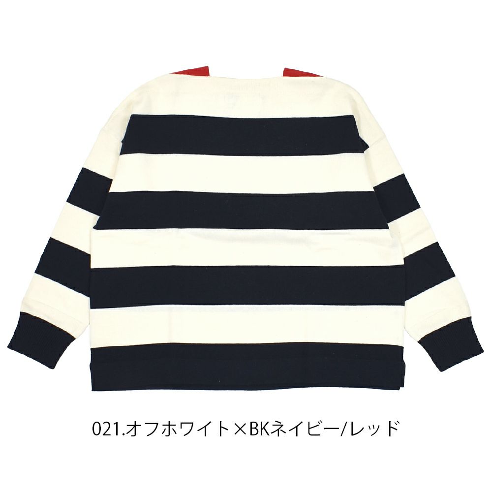 【SALE】maomade(マオメイド) やわらかコットンしましまプルオーバー(511106)※セール商品の為、送料無料サービス対象外 maomade(マオメイド) やわらかコットンしましまプルオーバー