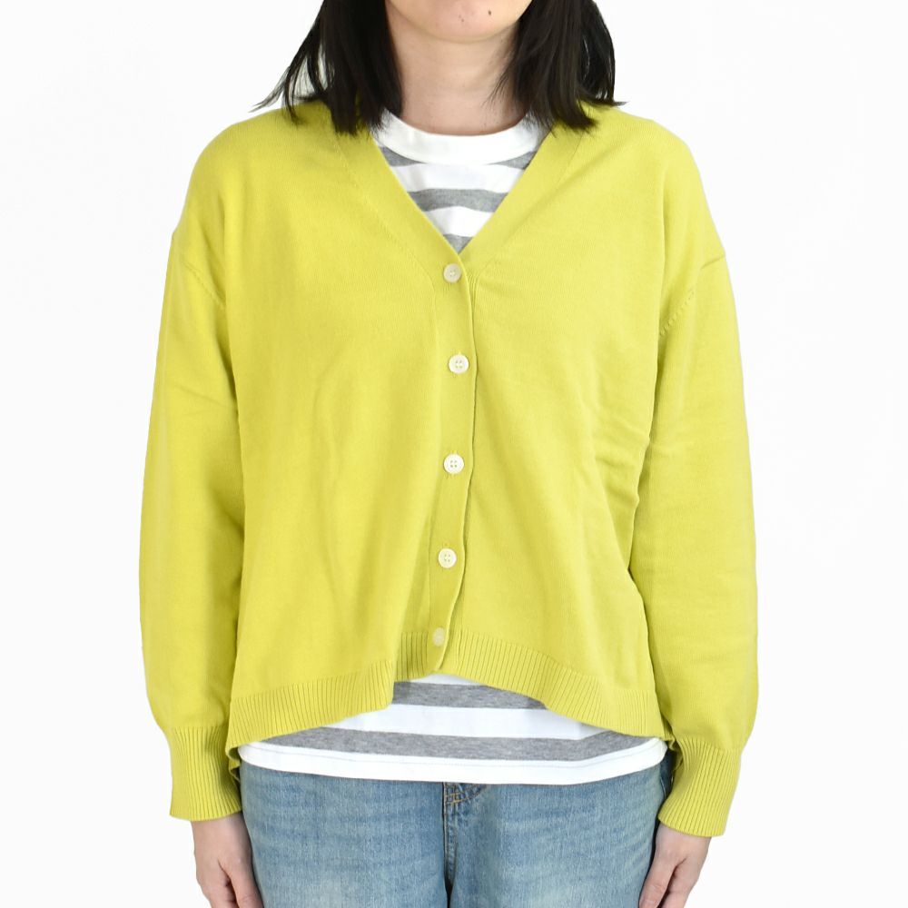 マオメイド (MAOMADE) BACK スリット ほんのり Aライン Vネック カーディガン コットンカーディガン 511108