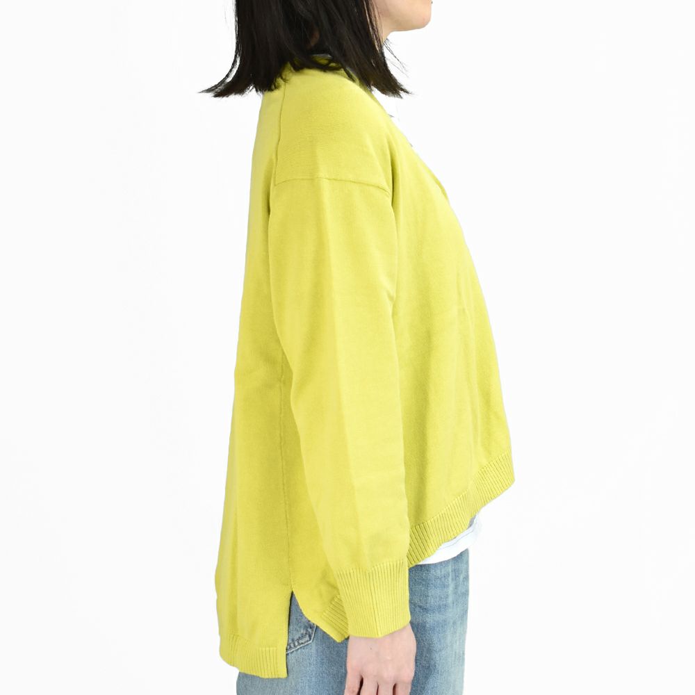 マオメイド MAOMADE カーディガン BACK スリット ほんのり Aライン Vネック カーディガン コットンカーディガン 511108 SALE [30%OFF] mao made (マオメイド) カーディガン バック