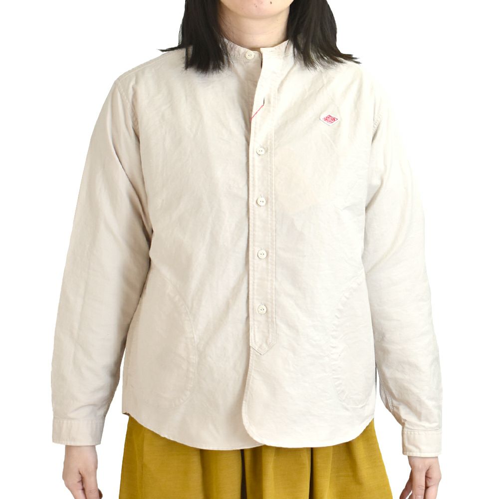 ダントン (DANTON) WOMEN'S OXFORD BAND COLLAR SHIRT PLAIN