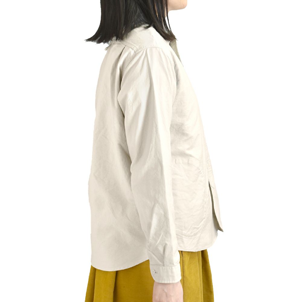 ダントン (DANTON) WOMEN'S OXFORD BAND COLLAR SHIRT PLAIN コットンノーカラー長袖シャツ バンドカラーシャツ DT-B0279SOX