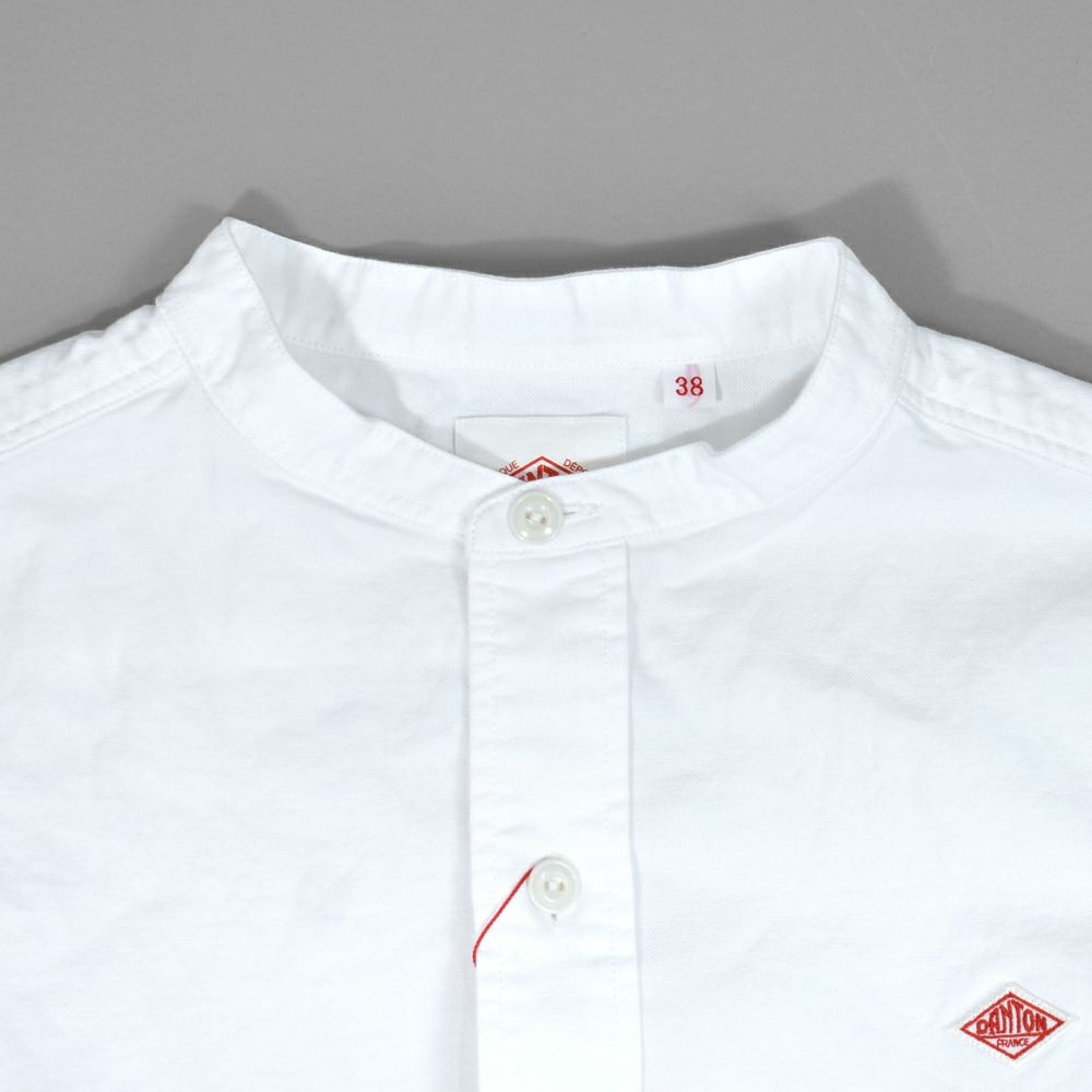 ダントン (DANTON) WOMEN'S OXFORD BAND COLLAR SHIRT PLAIN コットンノーカラー長袖シャツ バンドカラーシャツ DT-B0279SOX