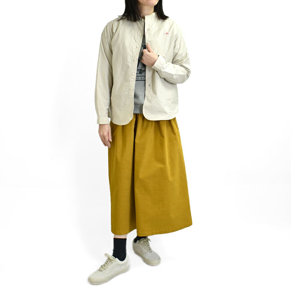 ダントン (DANTON) WOMEN'S OXFORD BAND COLLAR SHIRT PLAIN コットンノーカラー長袖シャツ バンドカラーシャツ DT-B0279SOX