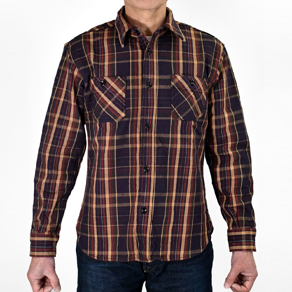 デラックスウエア (DELUXEWARE) JAPAN ANTIQUE COLOR 長袖チェックヘビーネルシャツ HV-55