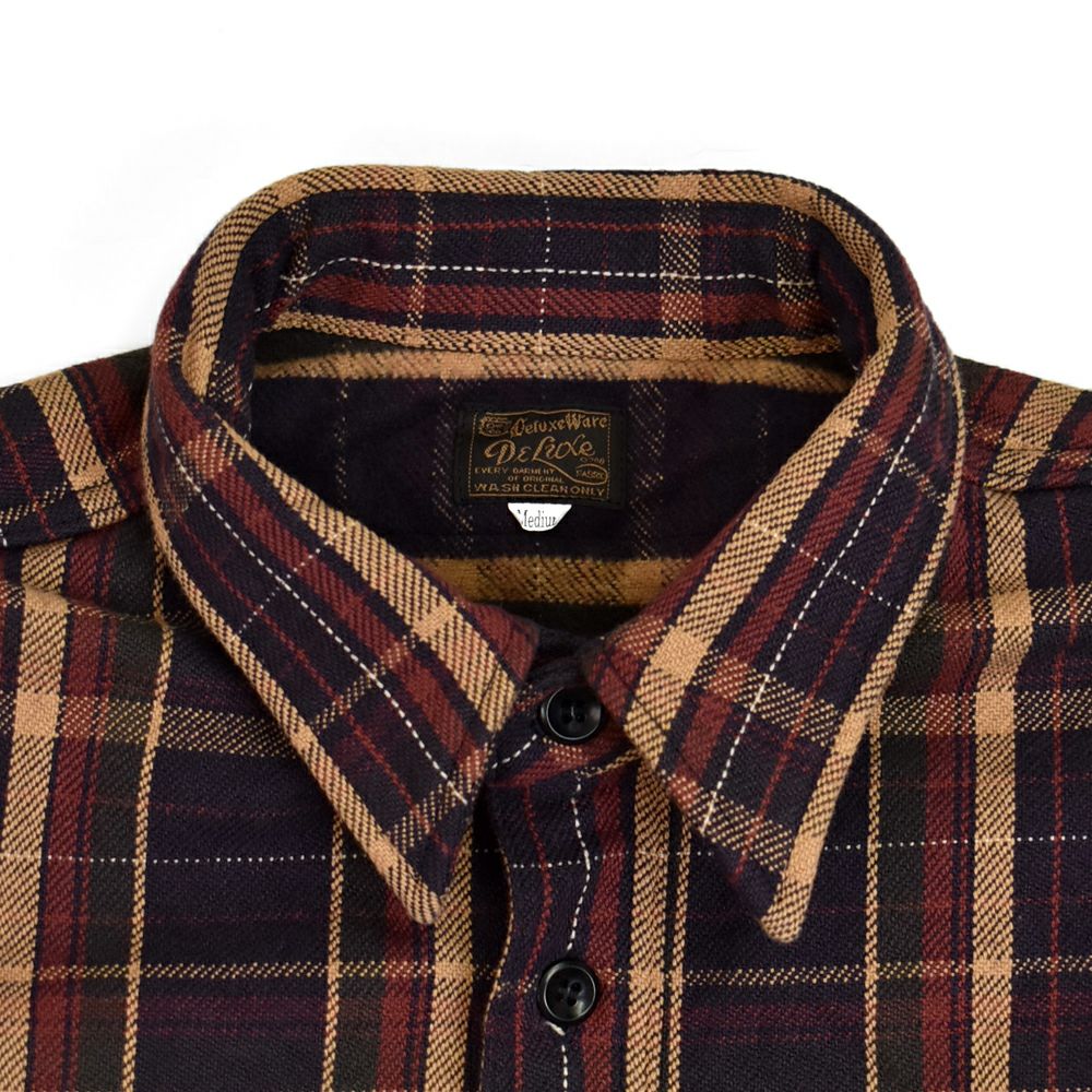 デラックスウエア (DELUXEWARE) JAPAN ANTIQUE COLOR 長袖チェックヘビーネルシャツ HV-55