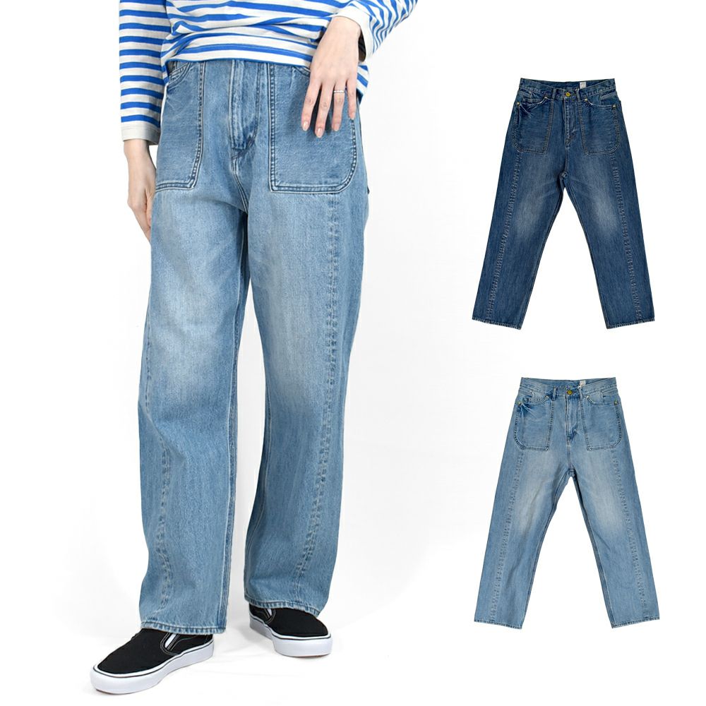 カフェッティ (Cafetty) 腰ばきルーズパンツ デニムパンツ ジーンズ