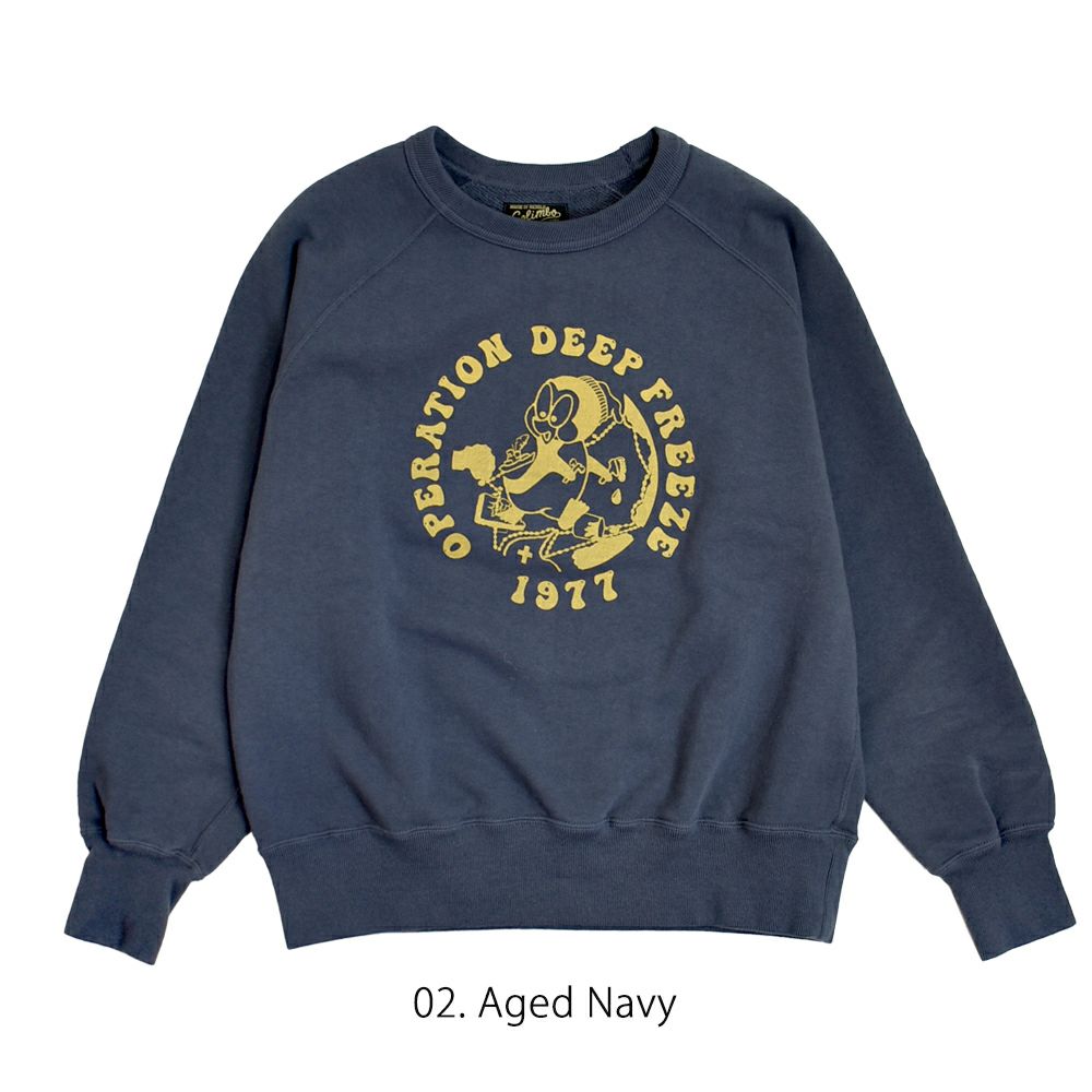 コリンボ (COLIMBO) LAGERGELD SWEAT RAGLAN SWEAT -O.D.F. 1977- ラガーフェルドラグランスウェット 長袖プリントスウェットシャツ ラグランスリーブスウェットシャツ ZA-0404 02.Aged Navy
