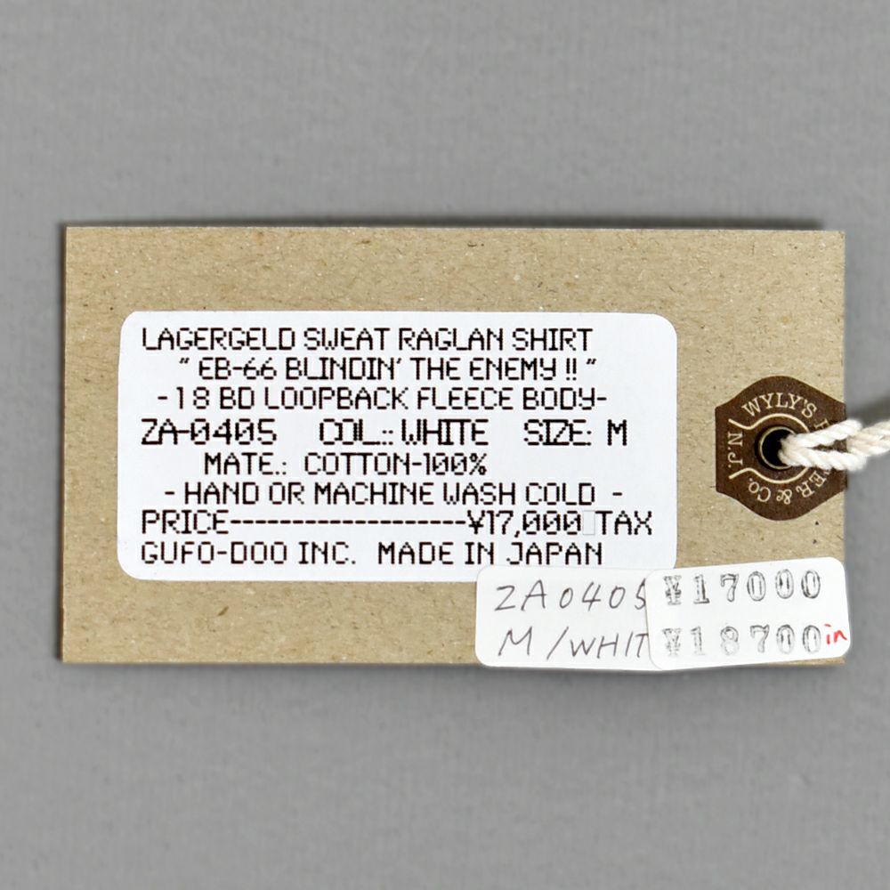 コリンボ (COLIMBO) LAGERGELD SWEAT RAGLAN SWEAT -EB-66 =BLINDIN' THE ENEMY=- ラガーフェルドラグランスウェット 長袖プリントスウェットシャツ ラグランスリーブスウェットシャツ ZA-0405