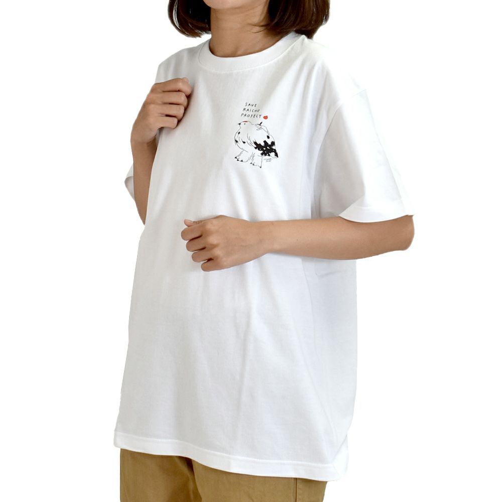 マーブルシュッド (marble SUD) raicho point S/S TEE 半袖Tシャツ プリントTシャツ エビスミナミちゃん×ライチョウ ライチョウ保護スクラムプロジェクト 長野県 01FS003117