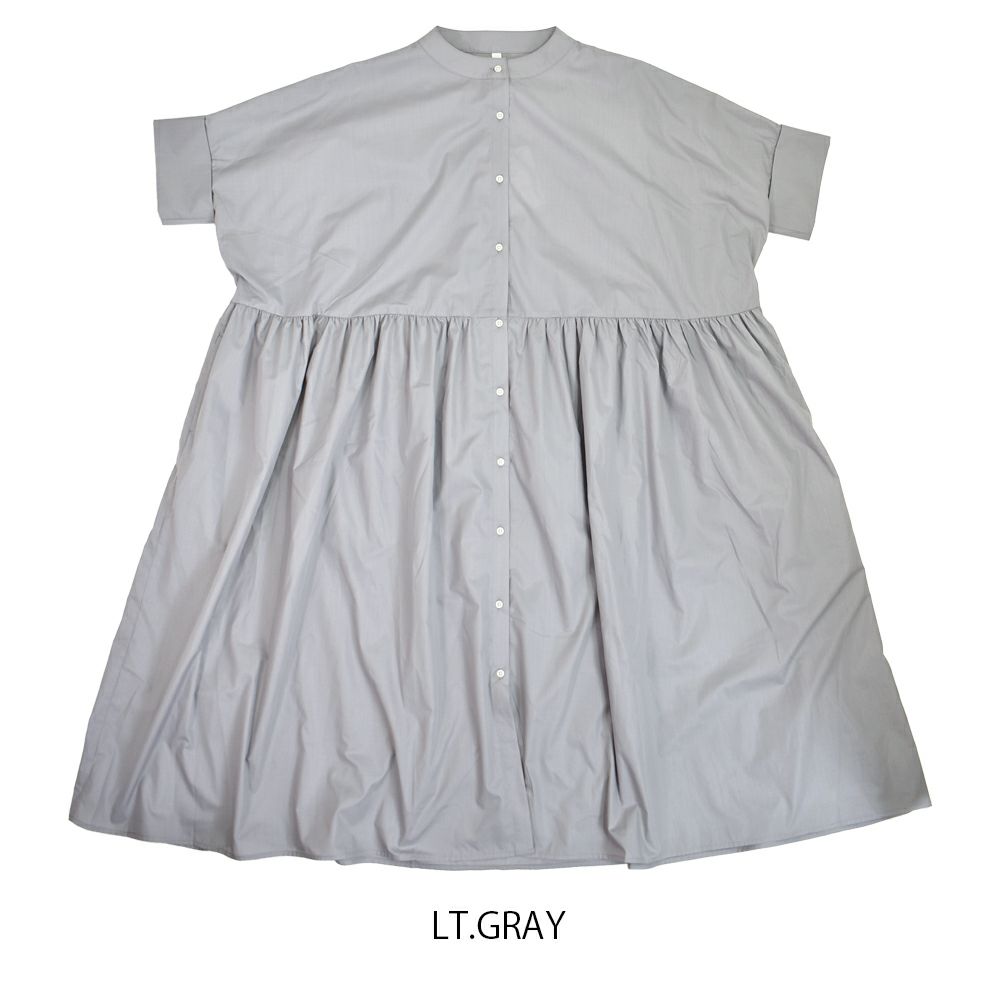 ケレン(KELEN) -MIIA- WIDE DESIGN DRESS 5分袖シャツワンピース LKL25HOP2055LT.GRAY
