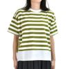 ソソット (sosotto) ボーダー切替ラウンドPO ボーダー半袖Tシャツ 裾切り替え ワイドシルエット ストレッチ 42511322