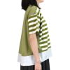 ソソット (sosotto) ボーダー切替ラウンドPO ボーダー半袖Tシャツ 裾切り替え ワイドシルエット ストレッチ 42511322