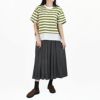 ソソット (sosotto) ボーダー切替ラウンドPO ボーダー半袖Tシャツ 裾切り替え ワイドシルエット ストレッチ 42511322
