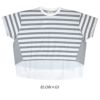 ソソット (sosotto) ボーダー切替ラウンドPO ボーダー半袖Tシャツ 裾切り替え ワイドシルエット ストレッチ 42511322 85.OW×GY