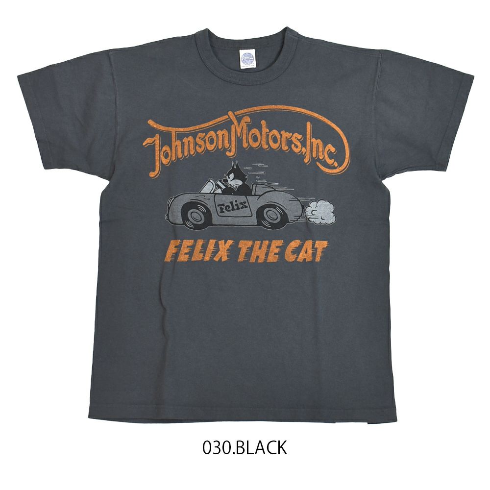 トイズマッコイ (TOYS McCOY) FELIX THE CAT TEE -JOHNSON MOTORS- 半袖プリントTシャツ FELIX THE CAT ポルシェ550スパイダー TMC2502 030.BLACK