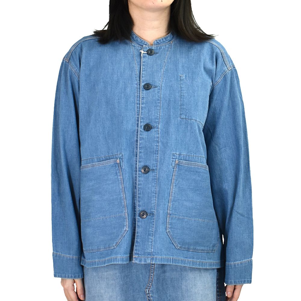 カフェッティ (Cafetty) ワークジャケット デニムジャケット ワークジャケット ノーカラージャケット CF-7192