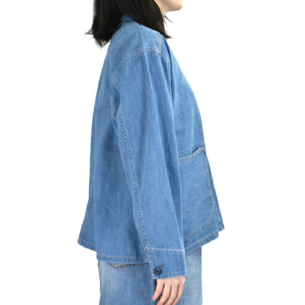 カフェッティ (Cafetty) ワークジャケット デニムジャケット ワークジャケット ノーカラージャケット CF-7192