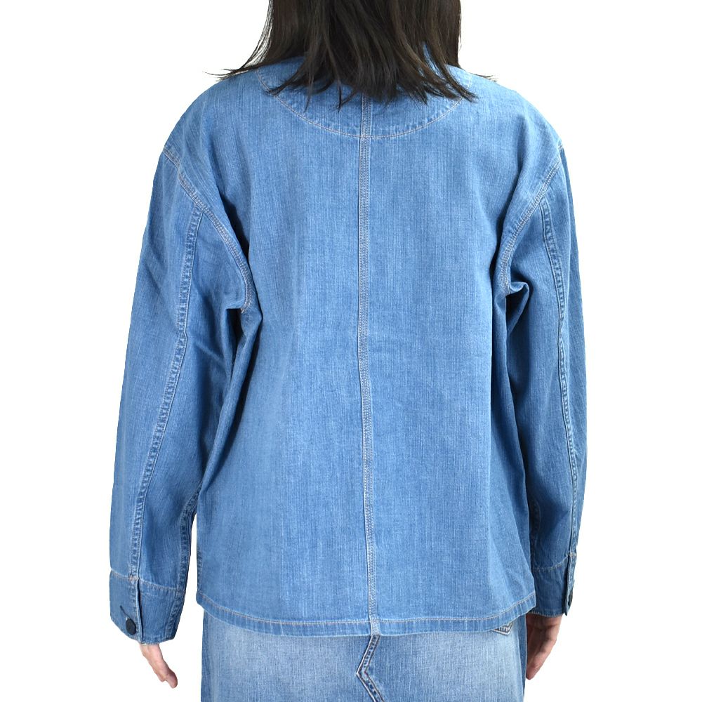 カフェッティ (Cafetty) ワークジャケット デニムジャケット ワークジャケット ノーカラージャケット CF-7192