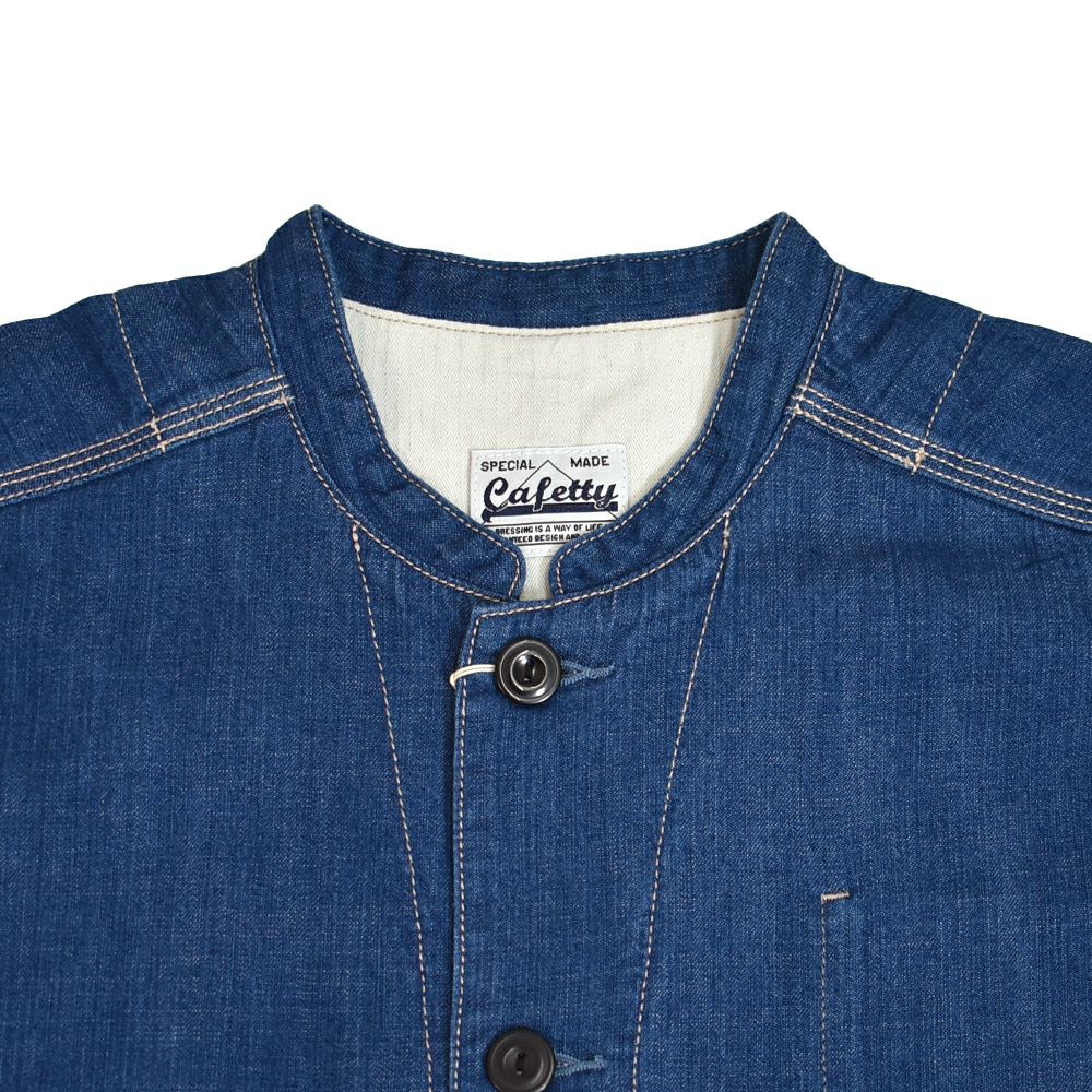 カフェッティ (Cafetty) ワークジャケット デニムジャケット ワークジャケット ノーカラージャケット CF-7192