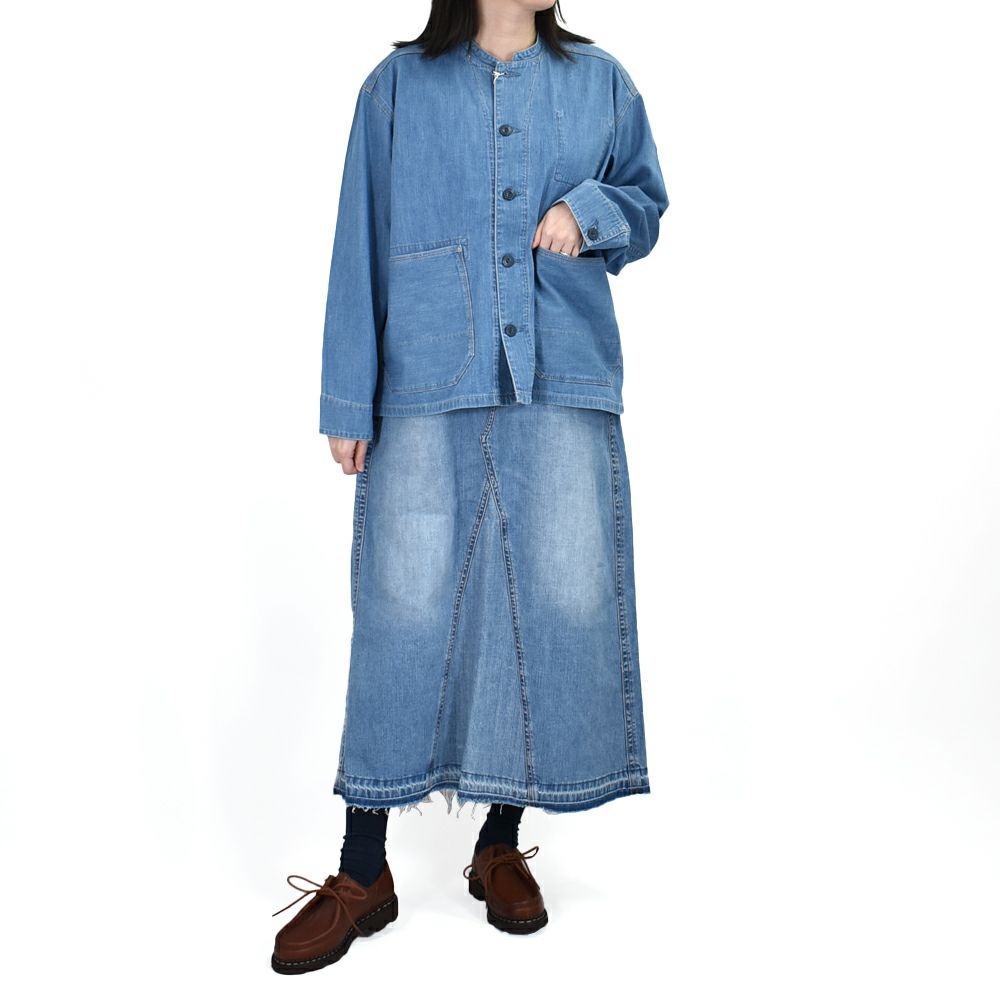 カフェッティ (Cafetty) ワークジャケット デニムジャケット ワークジャケット ノーカラージャケット CF-7192