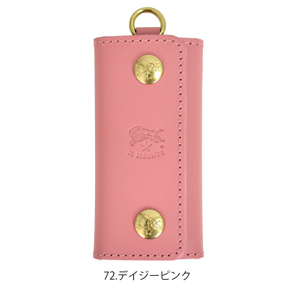 イルビゾンテ (IL BISONTE) キーケース 限定カラー リング付きレザーキーケース 54252305851 54252-3-05851 72.デイジーピンク