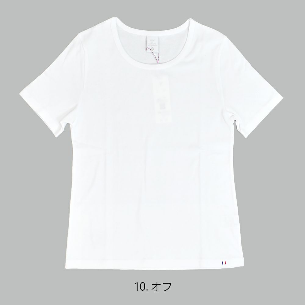 ポンデシャロン (PONT DE CHALONS) トロワ半袖PO 半袖コットンTシャツ ワンポイント刺繍 日本製 22413222 10.オフ